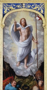 İsa'nın diriliş Friars küçük Dubrovnik, Hırvatistan Fransisken Kilisesi altar.