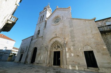 St Mark s tarihi şehir Korcula, Hırvatistan Island Korcula kilisede.