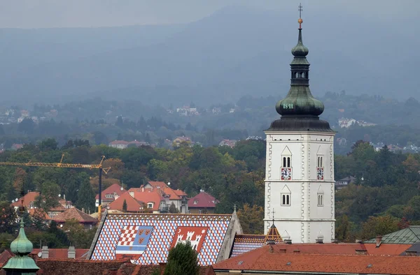 Kostel Svatého Marka Slavných Monumentů Záhřebu Chorvatsko — Stock fotografie