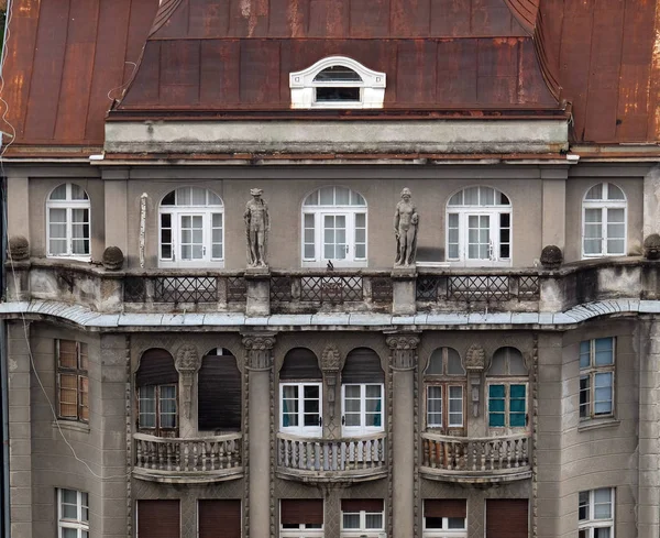 Façade Vieux Bâtiment Ville Dans Centre Ville Zagreb Croatie — Photo