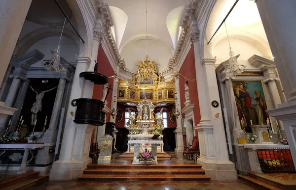 Wnętrze Kościoła Saint Blaise Starego Miasta Dubrownik Chorwacja — Zdjęcie stockowe