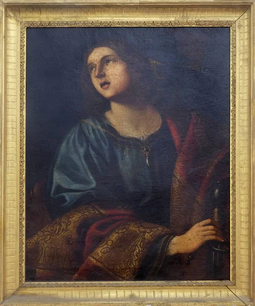 Święta Katarzyna Aleksandryjska Przez Nieznanego Malarza Renesansowego Xvii Wieku Klasztorze — Zdjęcie stockowe