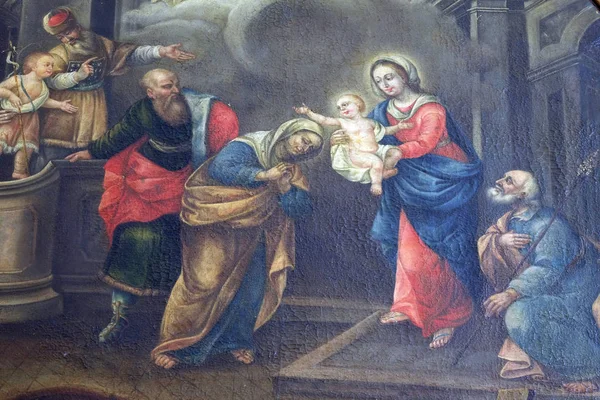 Nativité Peinture Scène Couvent Des Frères Mineurs Dubrovnik — Photo