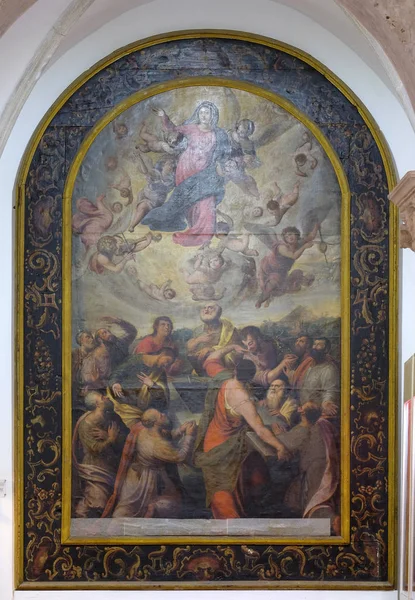 Antagelse Jomfru Maria Den Italienske Maleren Bisson Fra Tidlig 1600 – stockfoto