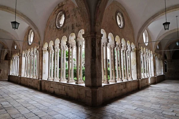 The cloister of the Franciscan monastery of the Friars Minor in Dubrovnik, Croatia.