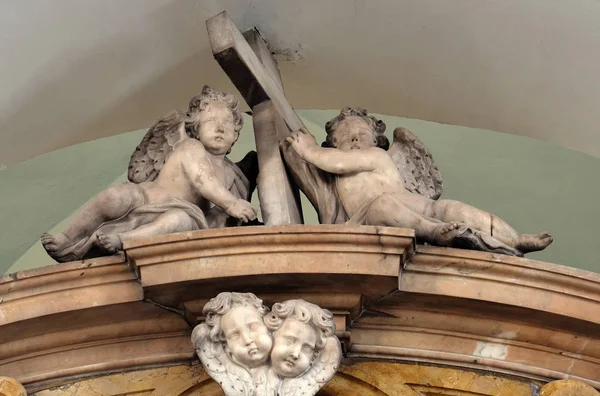 Anjos Altar Igreja Franciscana Dos Frades Menores Dubrovnik Croácia — Fotografia de Stock