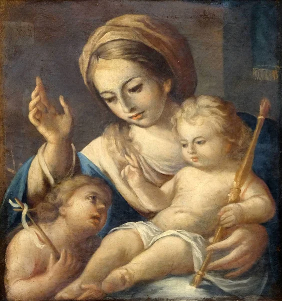 Madonna Lapsen Saint Johannes Kastaja Fransiskaani Kirkko Munkit Minor Dubrovnikissa — kuvapankkivalokuva