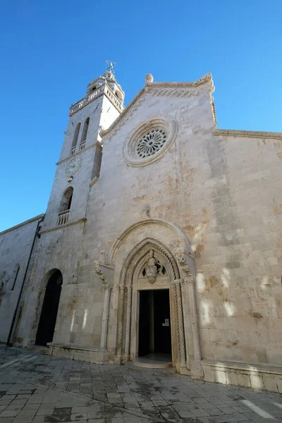 Iglesia San Marcos Histórica Ciudad Korcula Isla Korcula Croacia —  Fotos de Stock