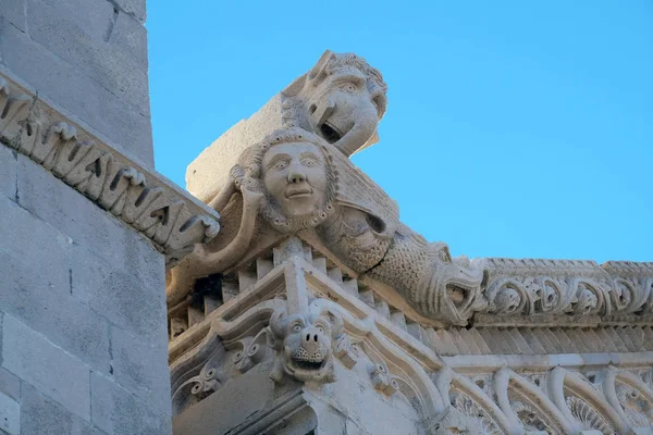 Sculpture Decoration Mark Church Historic City Korcula Island Korcula Croatia — Stock Photo, Image