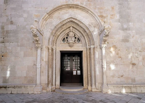 Mark Tarihi Şehir Korcula Hırvatistan Island Korcula Kilisede Portal — Stok fotoğraf