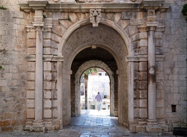 Main Land Poort Van Oude Stad Korcula Dalmatië Kroatië — Stockfoto