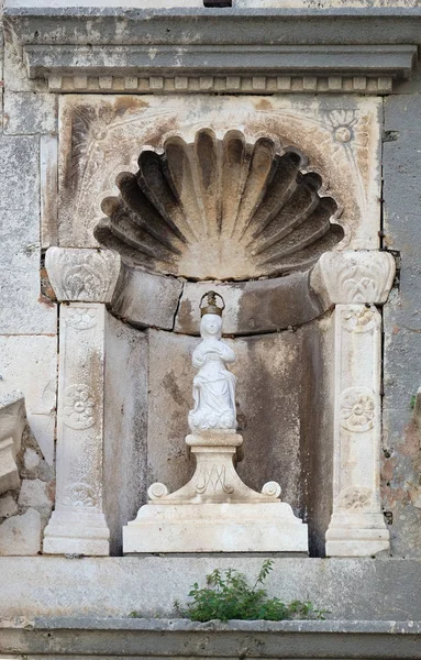 Nuestra Señora Portal Iglesia San Miguel Casco Antiguo Korcula Dalmacia —  Fotos de Stock