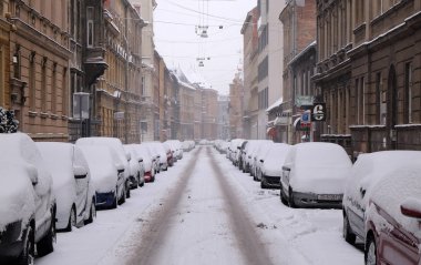 Karla, Zagreb, Hırvatistan kaplı sokakları.