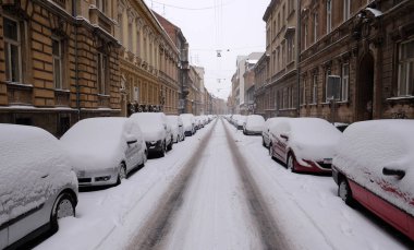 Karla, Zagreb, Hırvatistan kaplı sokakları.