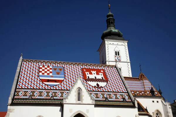 Mark Kilisesi Ünlü Anıt Zagreb Hırvatistan — Stok fotoğraf