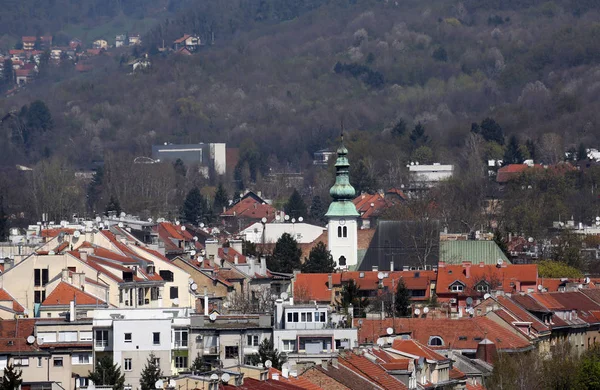 Iglesia San Juan Bautista Calle Nova Ves Zagreb Croacia — Foto de Stock