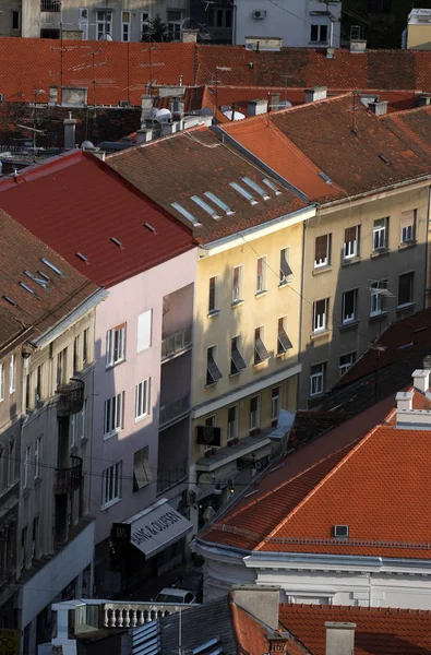 Fasade Den Gamle Bybygningen Sentrum Zagreb Kroatia Mai 2015 – stockfoto