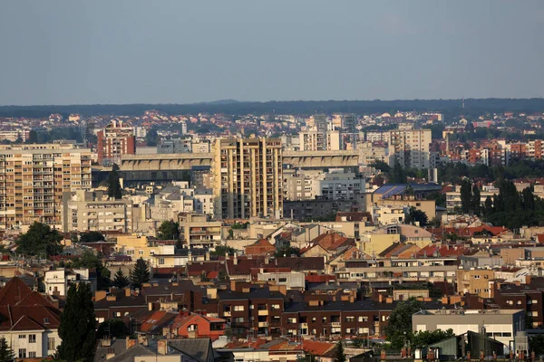 Widok Zagrzeb Wschodniej Części Panorama Jasny Słoneczny Dzień Zagrzeb Chorwacja — Zdjęcie stockowe