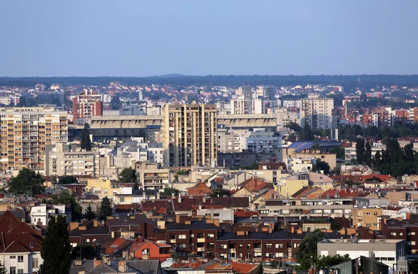 Vue Aérienne Zagreb Panorama Partie Est Par Beau Temps Zagreb — Photo