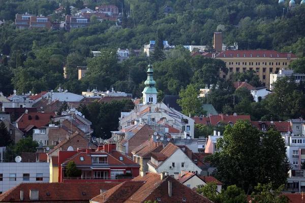 Letecký Pohled Střechy Města Záhřeb Chorvatsko — Stock fotografie