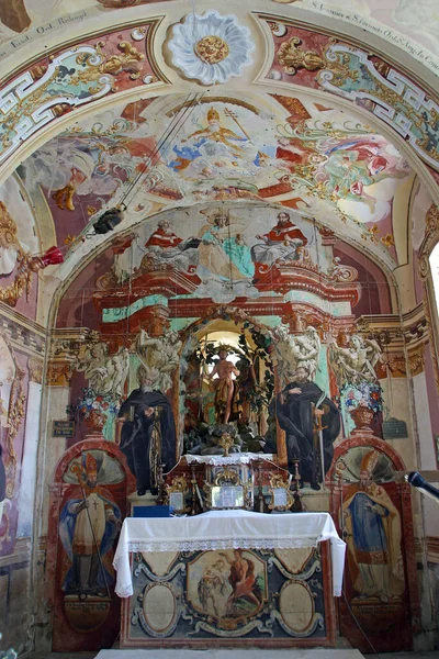 Der Hauptaltar Der Johannes Der Täufer Kapelle Gorica Lepoglavska Kroatien — Stockfoto