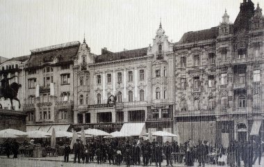 Yirminci yüzyılın başında Zagreb ve Hırvatistan 'ın görüntüleriyle basılan eski bir kartpostal