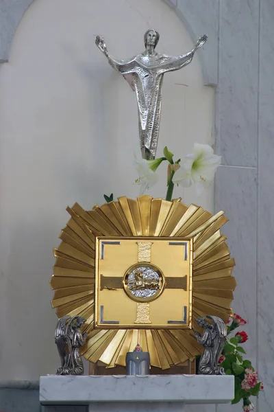 Tabernacle Dans Église Saint Antoine Padoue Vierge Marie Reine Des — Photo