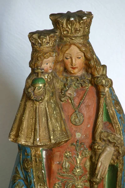 Virgen María Con Niño Jesús Estatua Iglesia San Antonio Padua — Foto de Stock