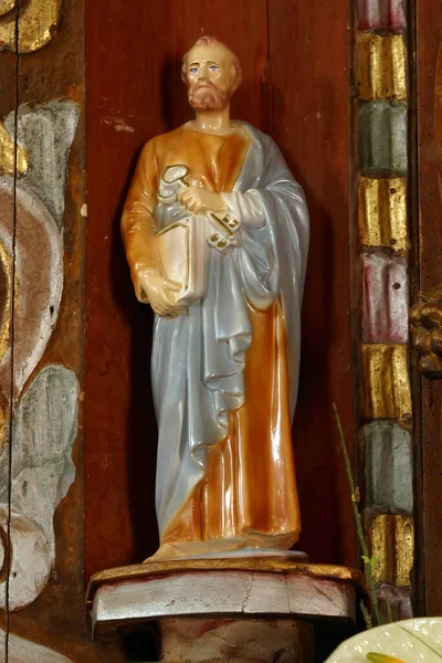 San Pedro Estatua Iglesia San Andrés Laz Croacia —  Fotos de Stock