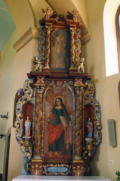 Altar San Juan Evangelista Iglesia San Andrés Laz Croacia —  Fotos de Stock