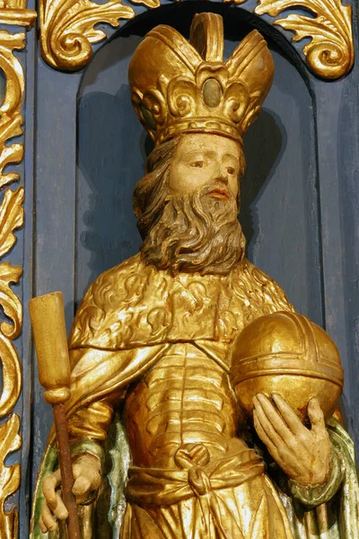 Saint Etienne Hongrie Statue Sur Maître Autel Dans Église Paroissiale — Photo