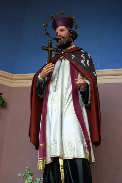 Святий Іоанн Непомук Статуя Каплиці Святого Івана Непомука Загребі — стокове фото