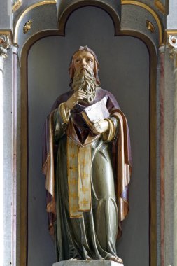 Aziz Methodius, Hırvatistan 'ın Kamanje kentindeki Kutsal Meryem Kilisesi' nin ana sunağında heykel.