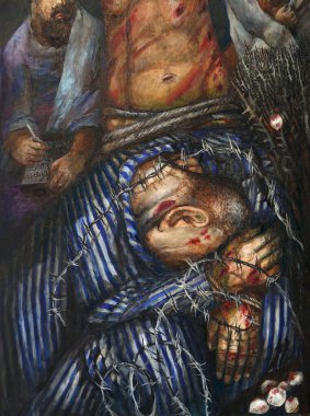 Almanya 'nın Rosenberg kentindeki Our Lady of Sorrows Kilisesi' nde Sieger Koder 'in dürüstçe sunağı.