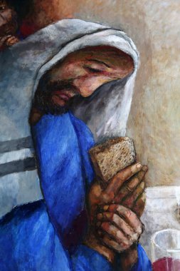 Emmaus 'ta akşam yemeği, Almanya' nın Rosenberg kentindeki Our Lady of Sorrows Kilisesi 'nde Sieger Koder' in sunağı.