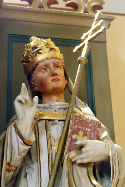 Άγιος Φάμπιαν Άγαλμα Στον Βωμό Του Αγίου Αντωνίου Στην Ενοριακή — Φωτογραφία Αρχείου