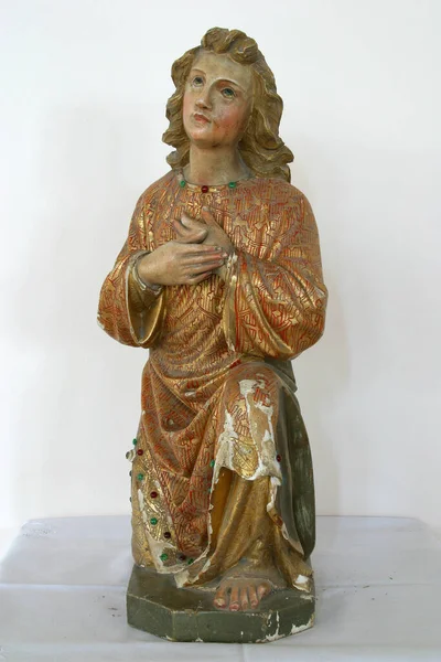 Angelo Statua Nella Chiesa San Matteo Apostolo Evangelista Chitarra Croazia — Foto Stock