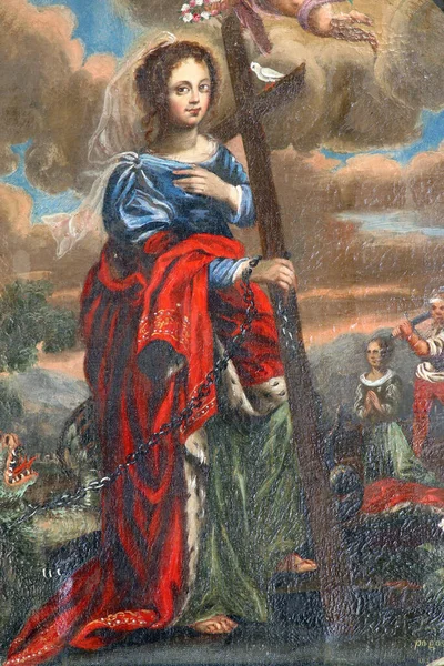 Saint Margaret Pääalttari Pyhän Margaretin Kappelissa Hrnetic Brdo Karlovac Kroatia — kuvapankkivalokuva