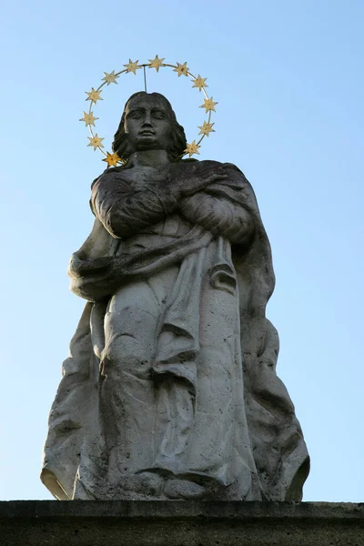 Nossa Senhora Volavje Estátua Igreja Nossa Senhora Volavje Volavje Croácia — Fotografia de Stock