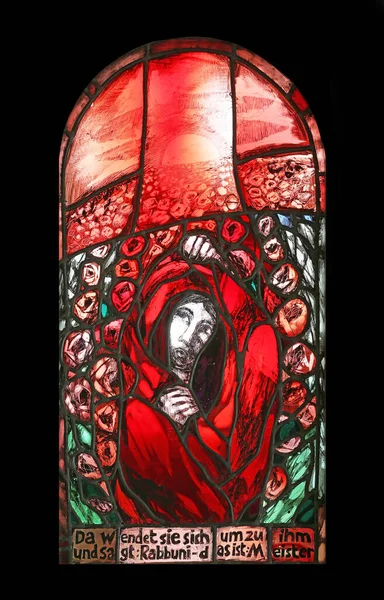 Święta Maria Magdalena Witraż Siegera Kodera Kościele Jakuba Hohenberg Niemcy — Zdjęcie stockowe