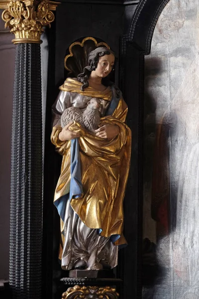 Saint Agnes Rome Staty Altaret Saint Apollonia Kyrkan Saint Catherine — Stockfoto