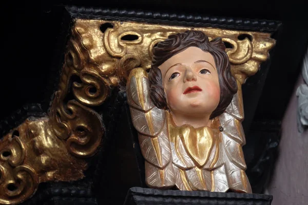 Statua Dell Angelo Sull Altare Della Chiesa Santa Caterina Alessandria — Foto Stock