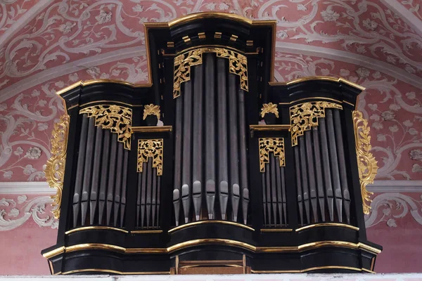 Die Orgel Der Kirche Der Heiligen Katharina Von Alexandria Zagreb — Stockfoto