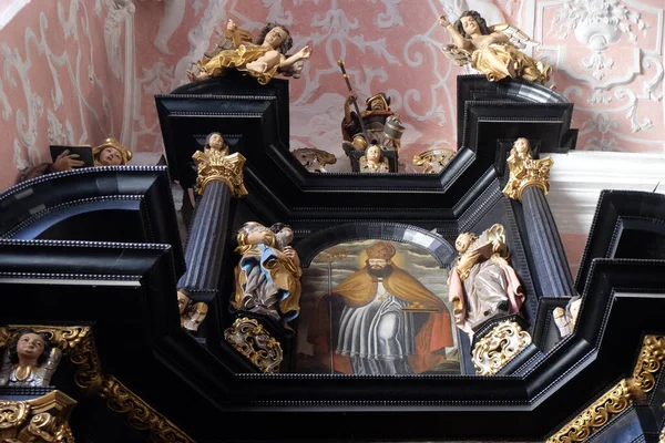 Άγιος Νικόλαος Βωμός Της Αγίας Απολλωνίας Στην Εκκλησία Της Αγίας — Φωτογραφία Αρχείου