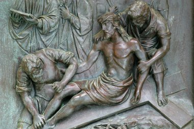Çarmıhın 11. İstasyonları, Çarmıha Gerilme: İsa çarmıha gerildi, Hırvatistan 'ın Zagreb kentindeki St. Francis Xavier Kilisesi