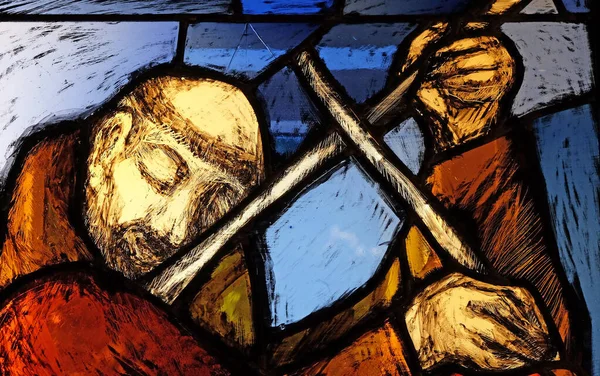 Saint Francis Assisi Detail Stained Glass Window Sieger Koder Franciscan — 图库照片