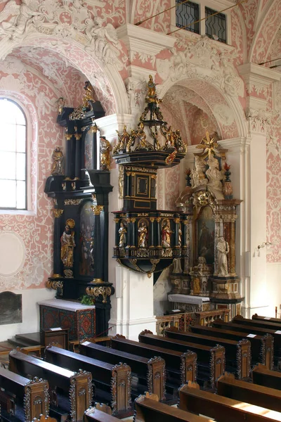 Púlpito Iglesia Santa Catalina Alejandría Zagreb Croacia —  Fotos de Stock