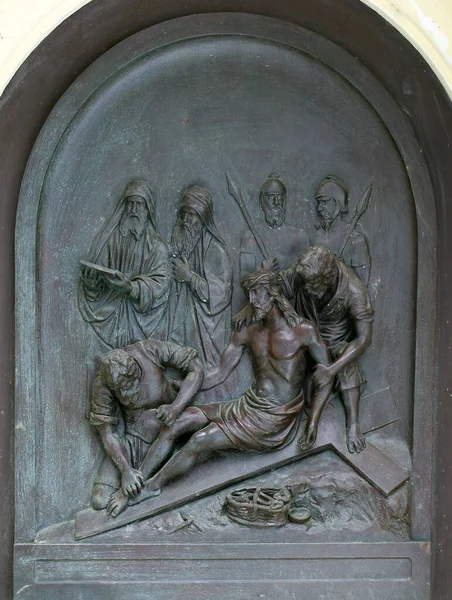 십자가의 Crucifixion 예수가 십자가에 박혔다 크로아티아 자그레브에 프란시스 사비에르 — 스톡 사진