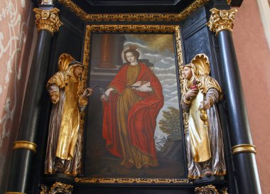 Hırvatistan 'ın Zagreb kentindeki İskenderiyeli Aziz Catherine Kilisesi' nde Aziz Apollonia sunağı