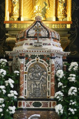 Tabernacle on the main altar in the Church of the Assumption of the Virgin Mary in Remete, Zagreb, Croatia clipart
